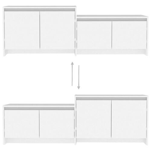 Tv-bord 146,5x35x50 cm konstrueret træ hvid