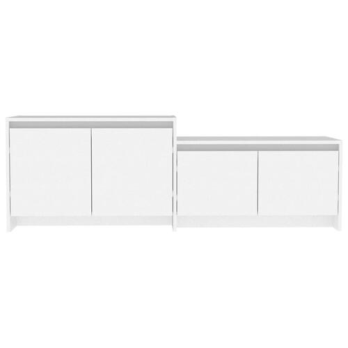 Tv-bord 146,5x35x50 cm konstrueret træ hvid