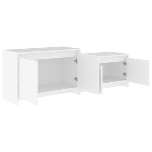 Tv-bord 146,5x35x50 cm konstrueret træ hvid