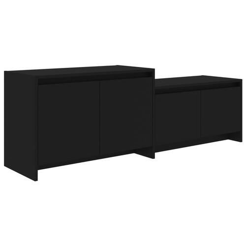 Tv-bord 146,5x35x50 cm konstrueret træ sort