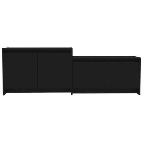Tv-bord 146,5x35x50 cm konstrueret træ sort