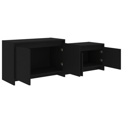 Tv-bord 146,5x35x50 cm konstrueret træ sort
