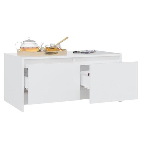 Sofabord 90x50x41,5 cm konstrueret træ hvid