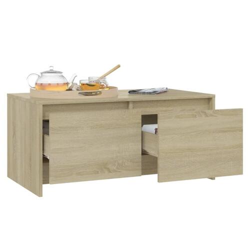 Sofabord 90x50x41,5 cm konstrueret træ sonoma-eg