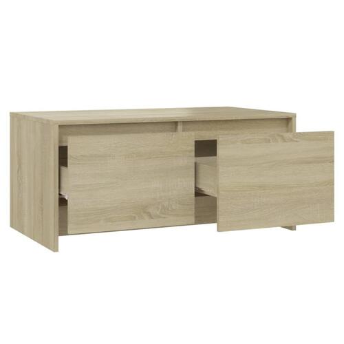 Sofabord 90x50x41,5 cm konstrueret træ sonoma-eg