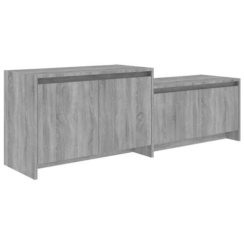 Tv-bord 146,5x35x50 cm konstrueret træ grå sonoma-eg