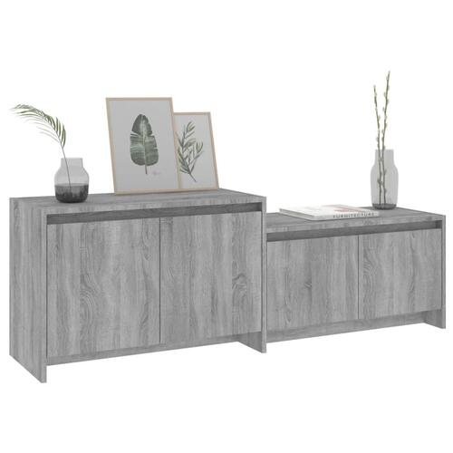 Tv-bord 146,5x35x50 cm konstrueret træ grå sonoma-eg