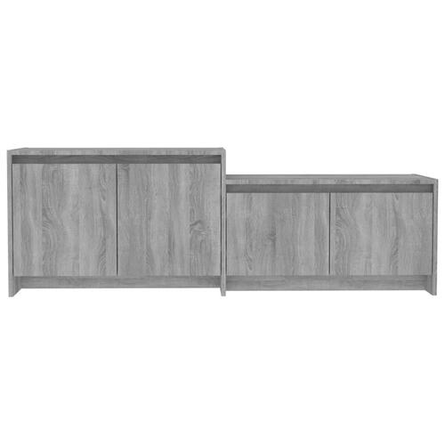 Tv-bord 146,5x35x50 cm konstrueret træ grå sonoma-eg