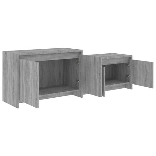 Tv-bord 146,5x35x50 cm konstrueret træ grå sonoma-eg