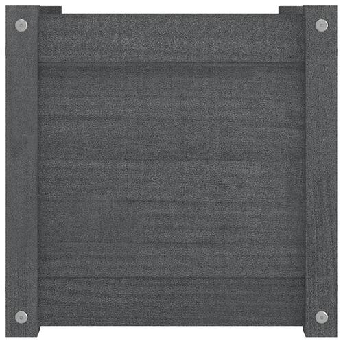 Plantekasse 40x40x40 cm massivt fyrretræ grå