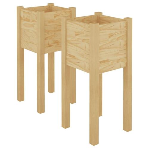 Plantekasser 2 stk. 31x31x70 cm massivt fyrretræ