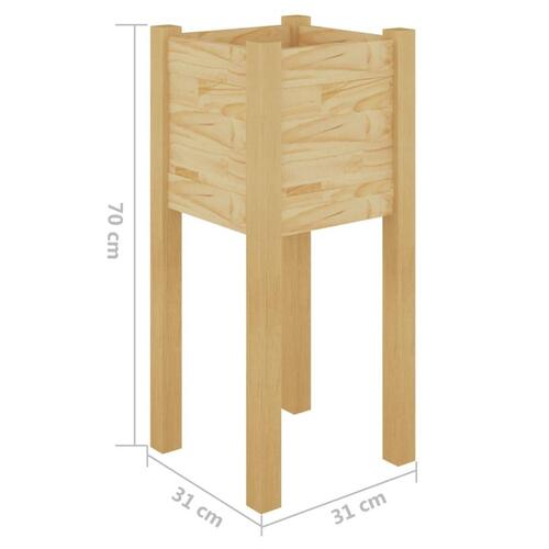 Plantekasser 2 stk. 31x31x70 cm massivt fyrretræ