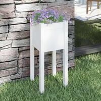 Plantekasse 31x31x70 cm massivt fyrretræ hvid