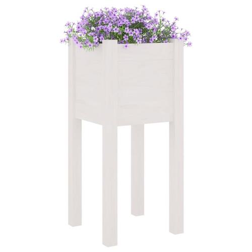 Plantekasser 2 stk. 31x31x70 cm massivt fyrretræ hvid