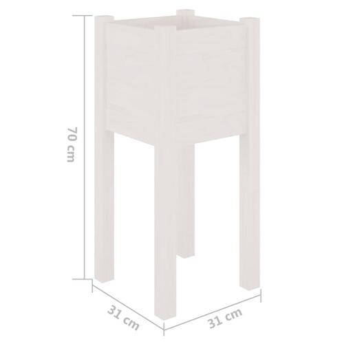 Plantekasser 2 stk. 31x31x70 cm massivt fyrretræ hvid