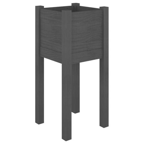 Plantekasse 31x31x70 cm massivt fyrretræ grå