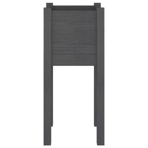 Plantekasse 31x31x70 cm massivt fyrretræ grå