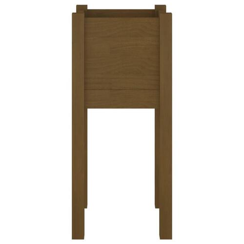 Plantekasse 31x31x70 cm massivt fyrretræ gyldenbrun