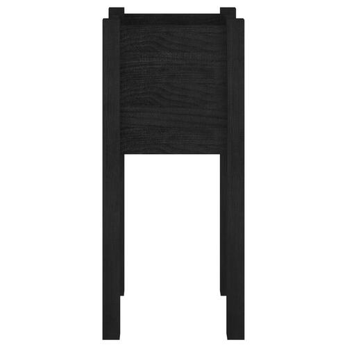 Plantekasse 31x31x70 cm massivt fyrretræ sort