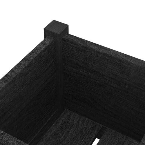 Plantekasse 31x31x70 cm massivt fyrretræ sort