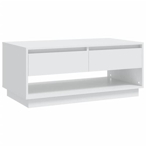 Sofabord 102,5x55x44 cm konstrueret træ hvid