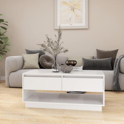 Sofabord 102,5x55x44 cm konstrueret træ hvid