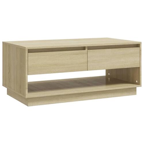 Sofabord 102,5x55x44 cm konstrueret træ sonoma-eg