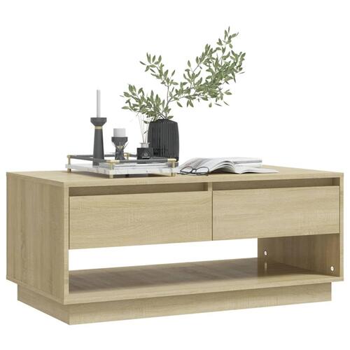Sofabord 102,5x55x44 cm konstrueret træ sonoma-eg