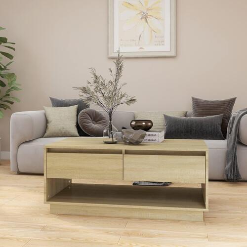 Sofabord 102,5x55x44 cm konstrueret træ sonoma-eg