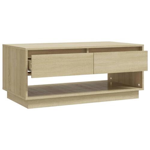 Sofabord 102,5x55x44 cm konstrueret træ sonoma-eg