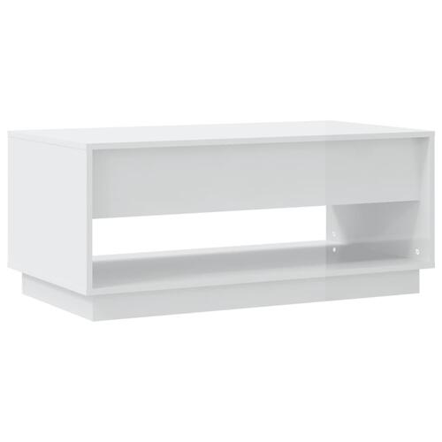 Sofabord 102,5x55x44 cm konstrueret træ hvid højglans