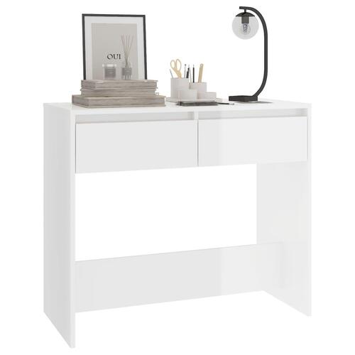 Konsolbord 89x41x76,5 cm stål hvid højglans