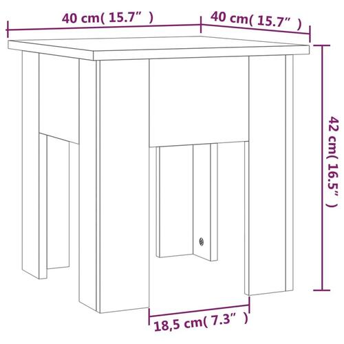 Sofabord 40x40x42 cm spånplade hvid