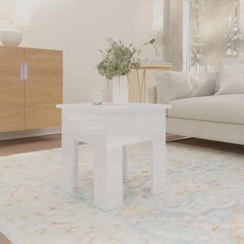 Sofabord 40x40x42 cm spånplade hvid højglans
