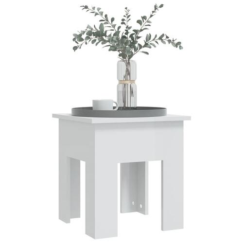 Sofabord 40x40x42 cm spånplade hvid højglans