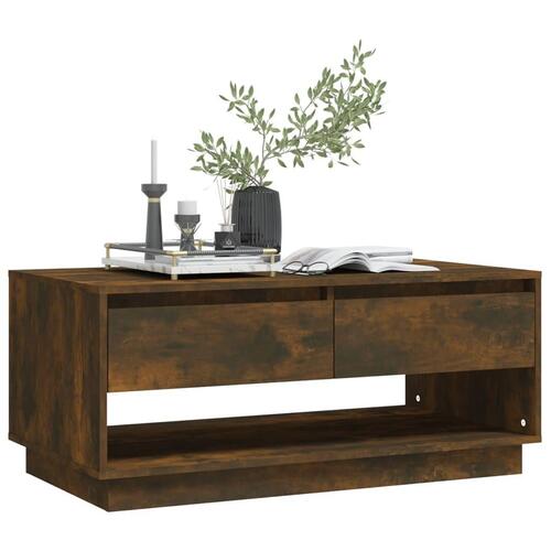 Sofabord 102,5x55x44 cm konstrueret træ røget egetræsfarve