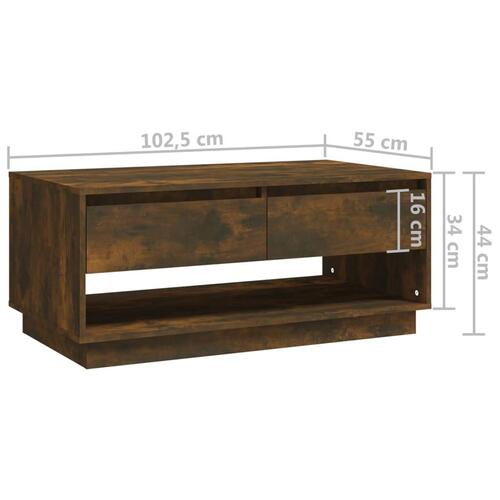 Sofabord 102,5x55x44 cm konstrueret træ røget egetræsfarve