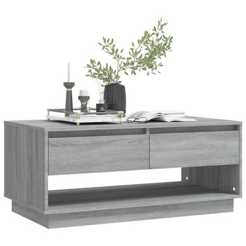 Sofabord 102,5x55x44 cm konstrueret træ grå sonoma-eg