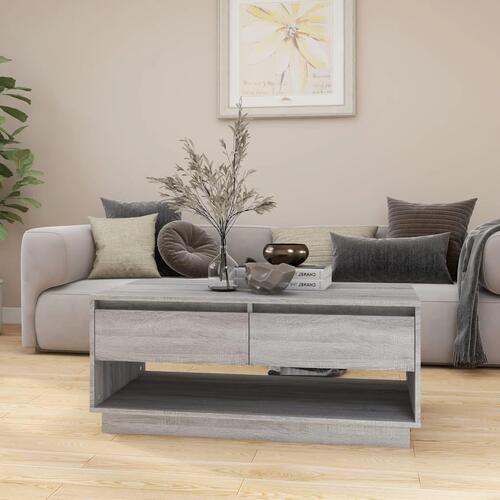 Sofabord 102,5x55x44 cm konstrueret træ grå sonoma-eg