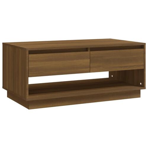 Sofabord 102,5x55x44 cm konstrueret træ brun egetræ