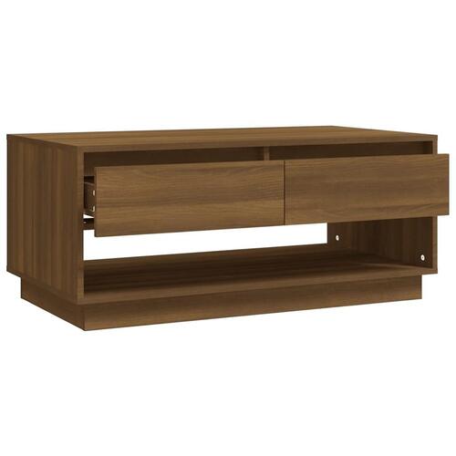 Sofabord 102,5x55x44 cm konstrueret træ brun egetræ