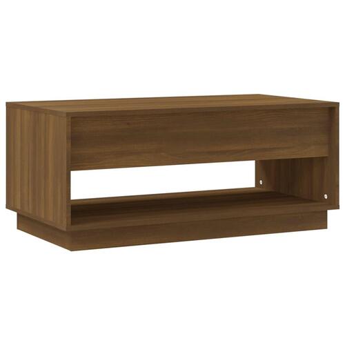Sofabord 102,5x55x44 cm konstrueret træ brun egetræ
