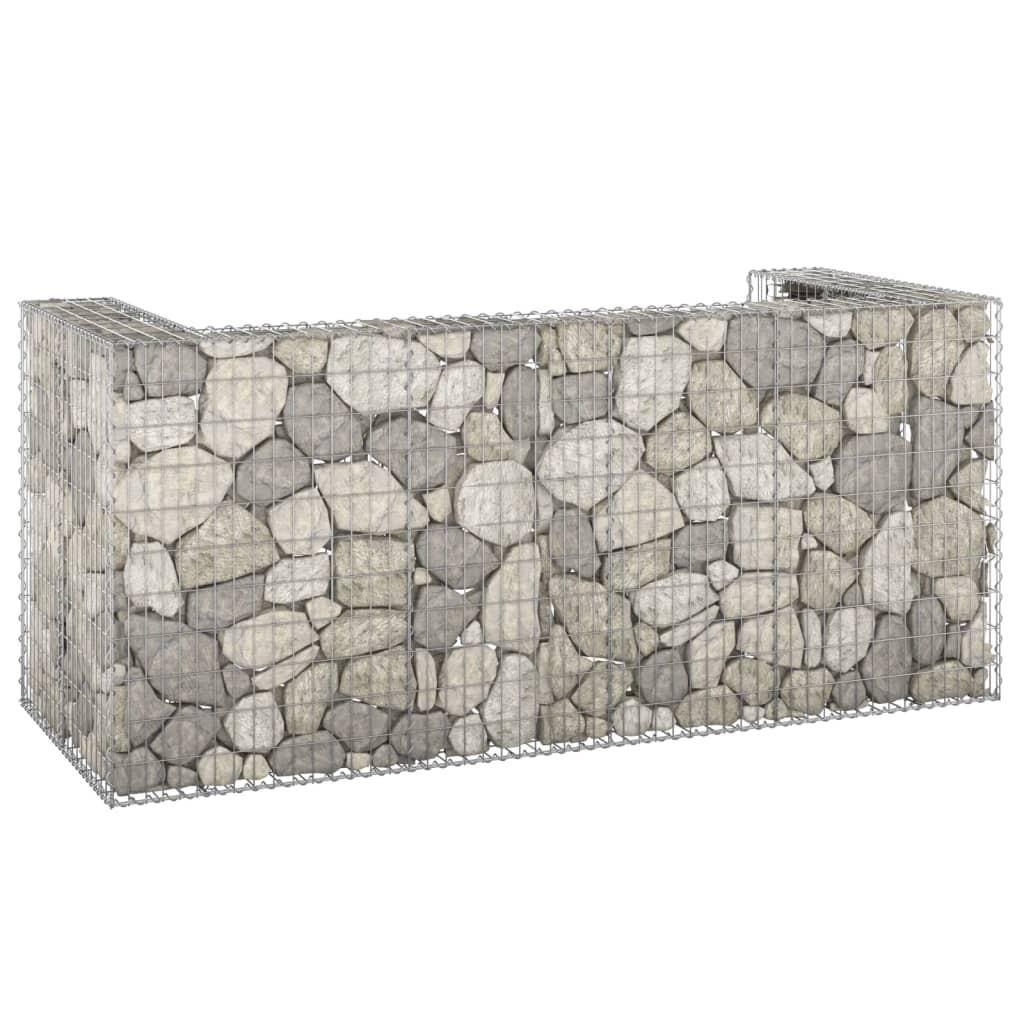 Gabionvæg til affaldsspand 254x100x110 cm galvaniseret stål billede