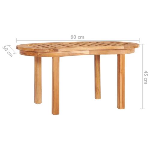 Sofabord 90 x 50 x 45 cm massivt teaktræ