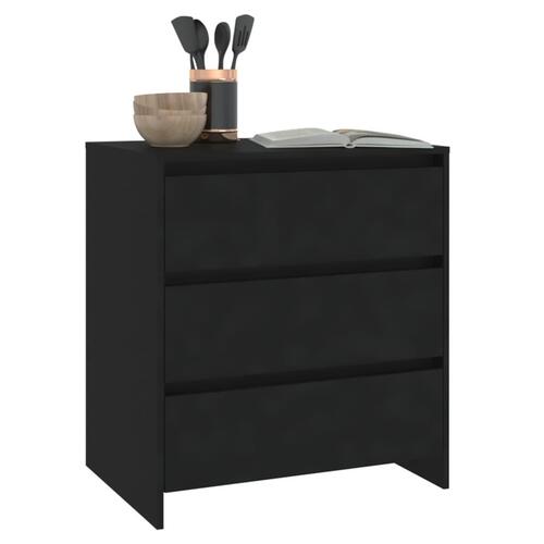 Skænk 70x41x75 cm konstrueret træ sort