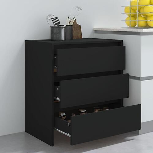 Skænk 70x41x75 cm konstrueret træ sort