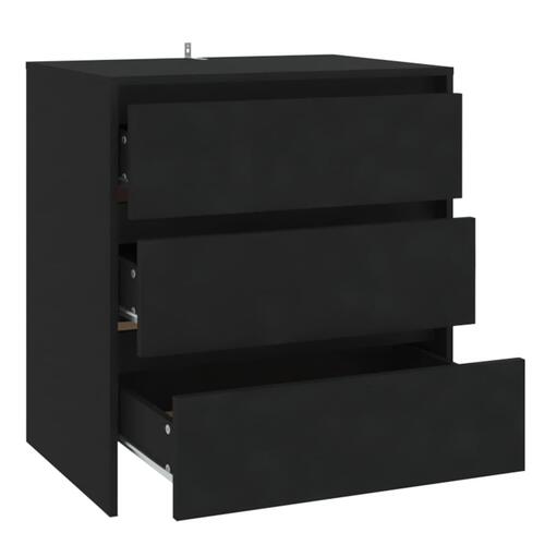Skænk 70x41x75 cm konstrueret træ sort