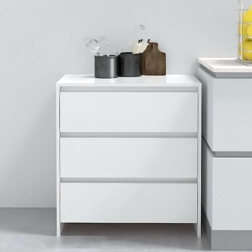 Skænk 70x41x75 cm konstrueret træ hvid højglans