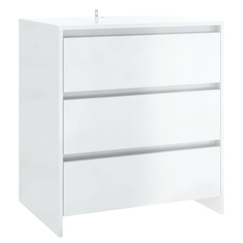 Skænk 70x41x75 cm konstrueret træ hvid højglans