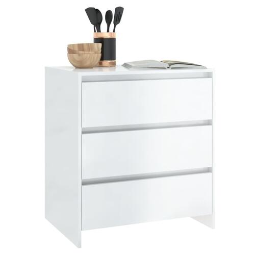Skænk 70x41x75 cm konstrueret træ hvid højglans